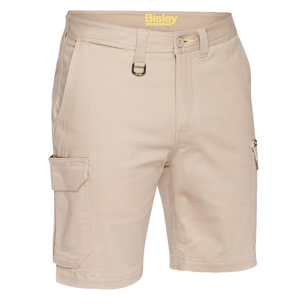 Bisley Mens Stretch Cotton Short Shorts Khaki – Vivid Workwear