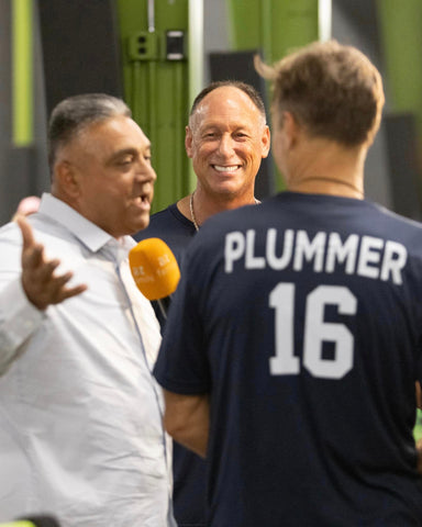 Jake Plummer and Luis Gonzales at the inaugural PBX Pickleball Pro-Am in Glendale AZ