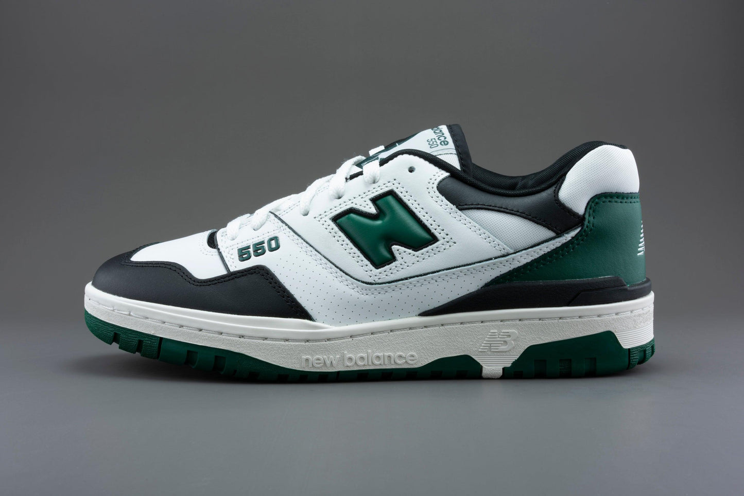 new balance 550 white black green