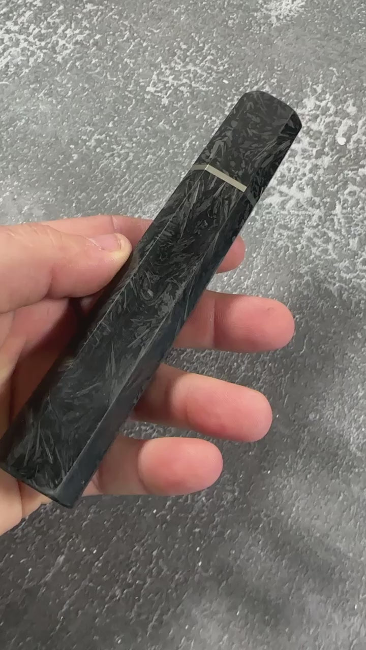 
                  
                    Load and play video in Gallery viewer, Tokushu Knife Shattered Carbon Knife Custom Wa Handle for 210mm +
                  
                