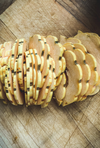 thinly sliced squash