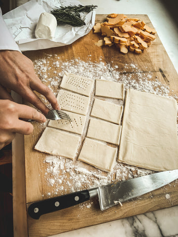 a fork on puff pastry