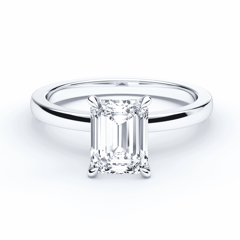 Platinum 2 Carat Emerald Cut Diamond Ring | Barkev's