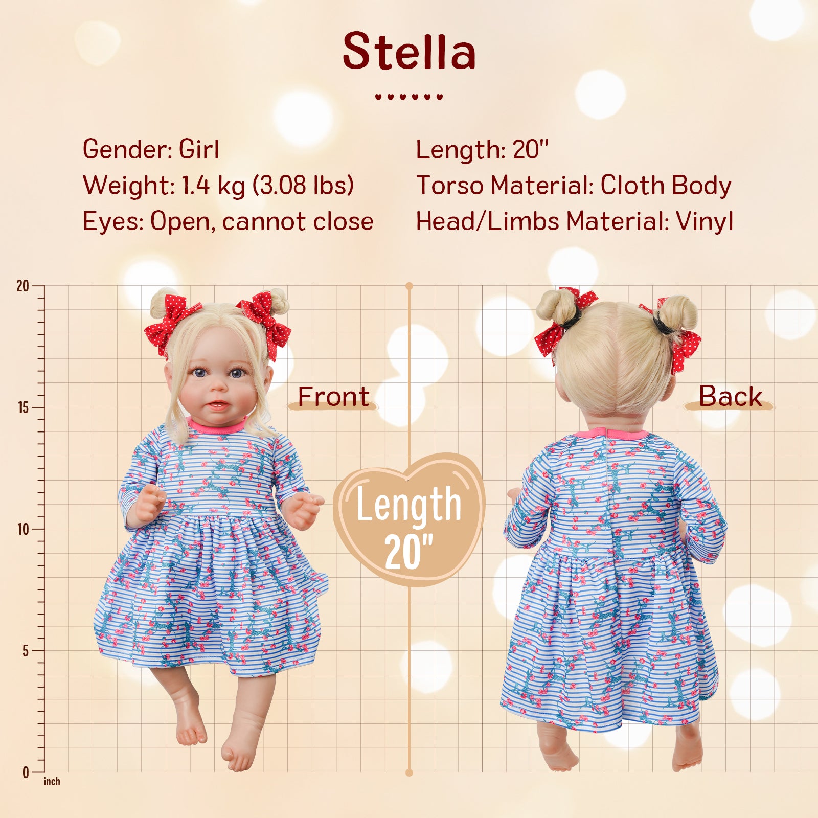 Babeside™ Reborn Baby Doll 20'' Oh! Beauty Stella（3-7 days delivery in USA）