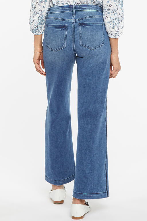 Teresa Wide Leg Ankle Jeans With Contoured Inseams - Skylar Blue