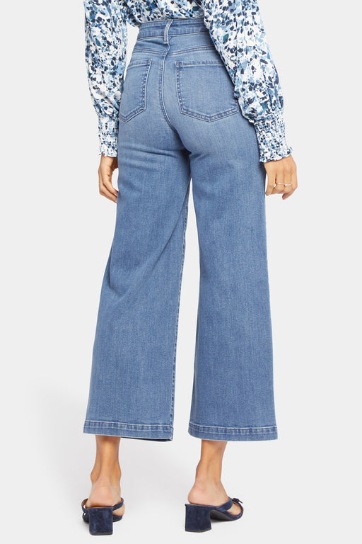 Teresa Wide Leg Jeans In Plus Size - Summerville Stripes