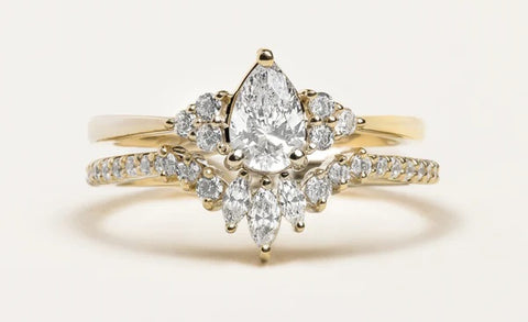 marquise & pear cluster engagement ring