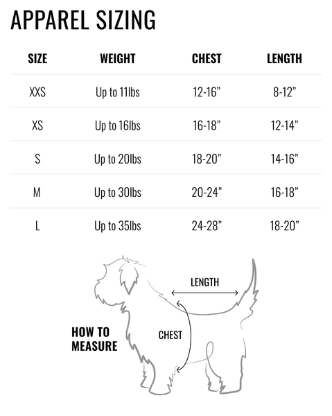 stretch size chart
