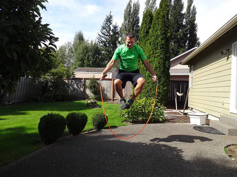 Jumping Rope in a garden