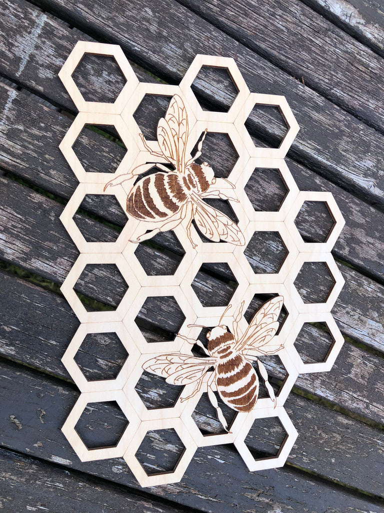 Bee and Honeycomb Plaque – Colchester Laser Cuts - RTFARTY