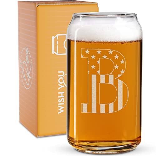 Set of 7 - Custom Engraved 12oz Beer Mug, Personalized Groomsmen Beer Glass