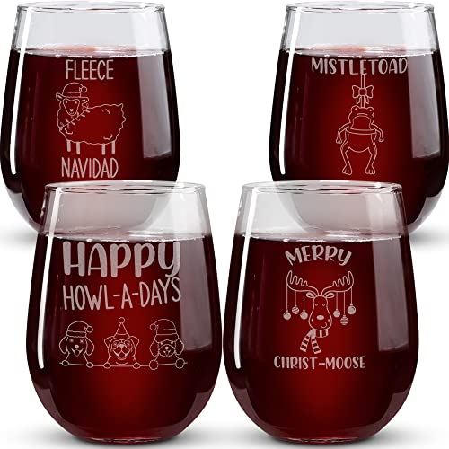 Christmas Wine Glasses with Stem, Santa Claus and Elk Glass Christmas Wine  Goblets Cups for Home Bar and Nightclub, Christmas Cocktails Glasses Goblet  for Xmas Holiday Wineglass Gift 