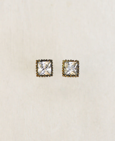 Serefina Earrings - Bronze Dewy Classic Rhinestone Studs