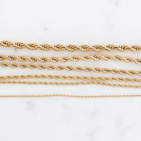 Six twisted chain necklaces in varying sizes and lengths from Stella & Haas