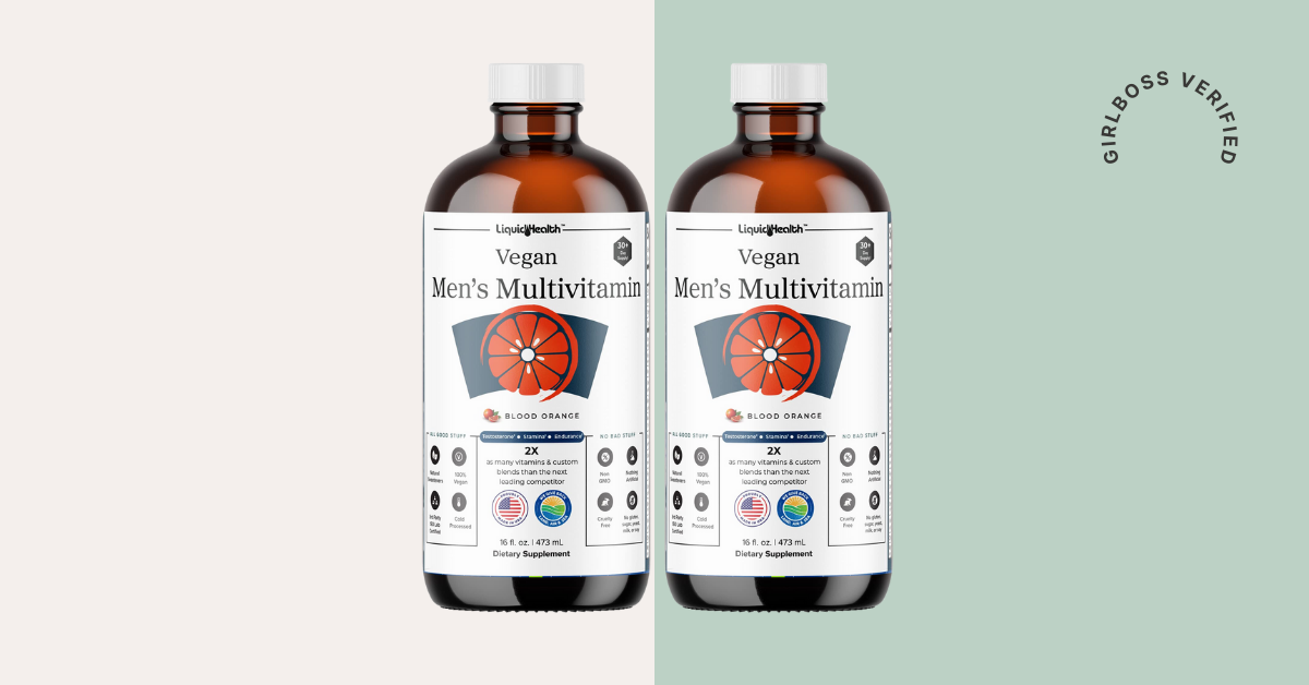 LIQUIDHEALTH Vegan Men's Liquid Multivitamin with Ashwagandha Herbal Blend for Adult Men