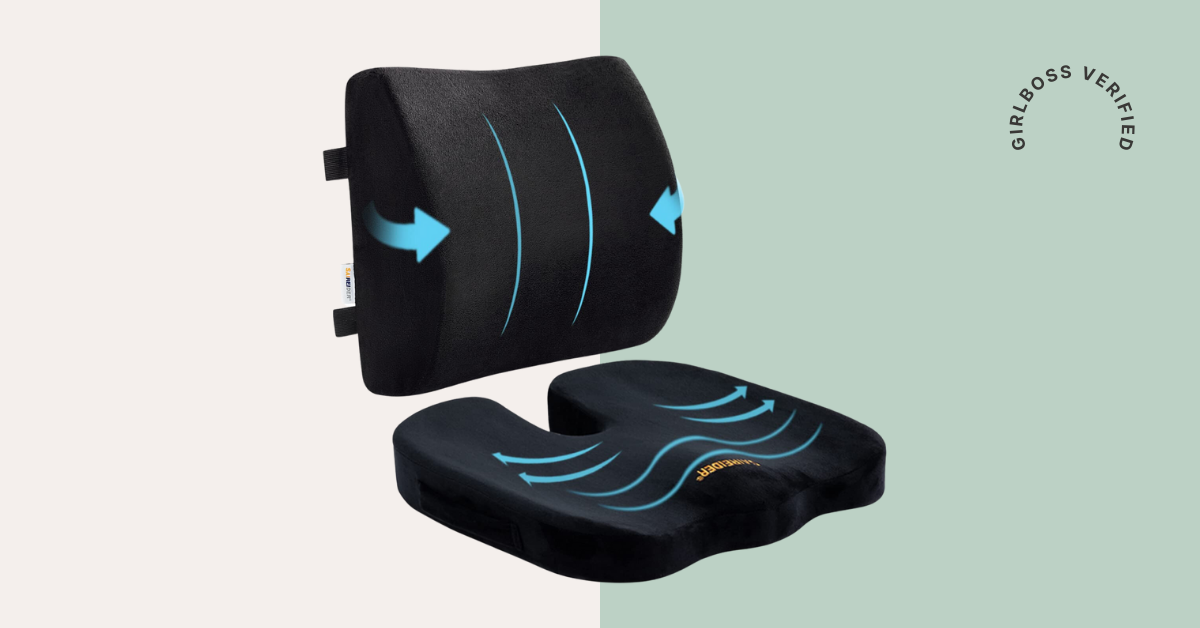 Niceeday Black Lumbar Support Pillow, Back Cushion, Memory Foam Orthopedic  Backrest 