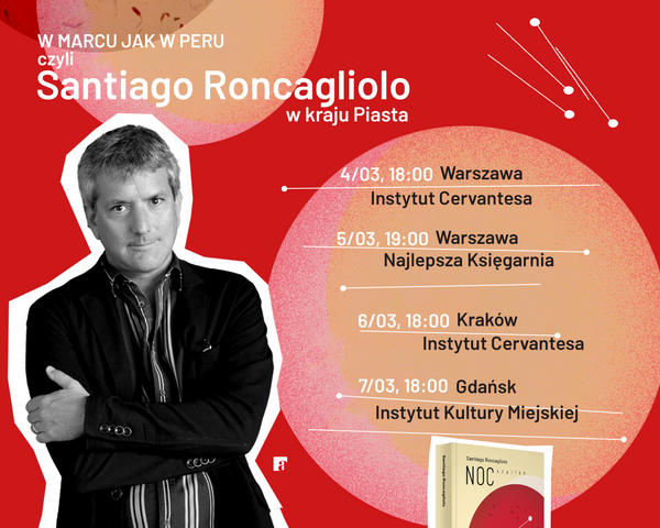 Rozkład jazdy spotkań z Santiago Roncagliolo w formie graficznej