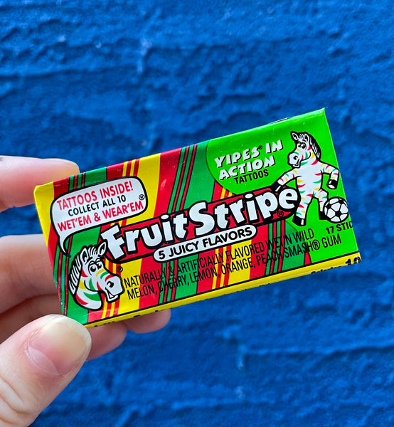 DISCONTINUED ITEM  Fruit Stripe Gum Bubble Gum 17 Stick or 12 Count B   ba Sweetie Candy Store