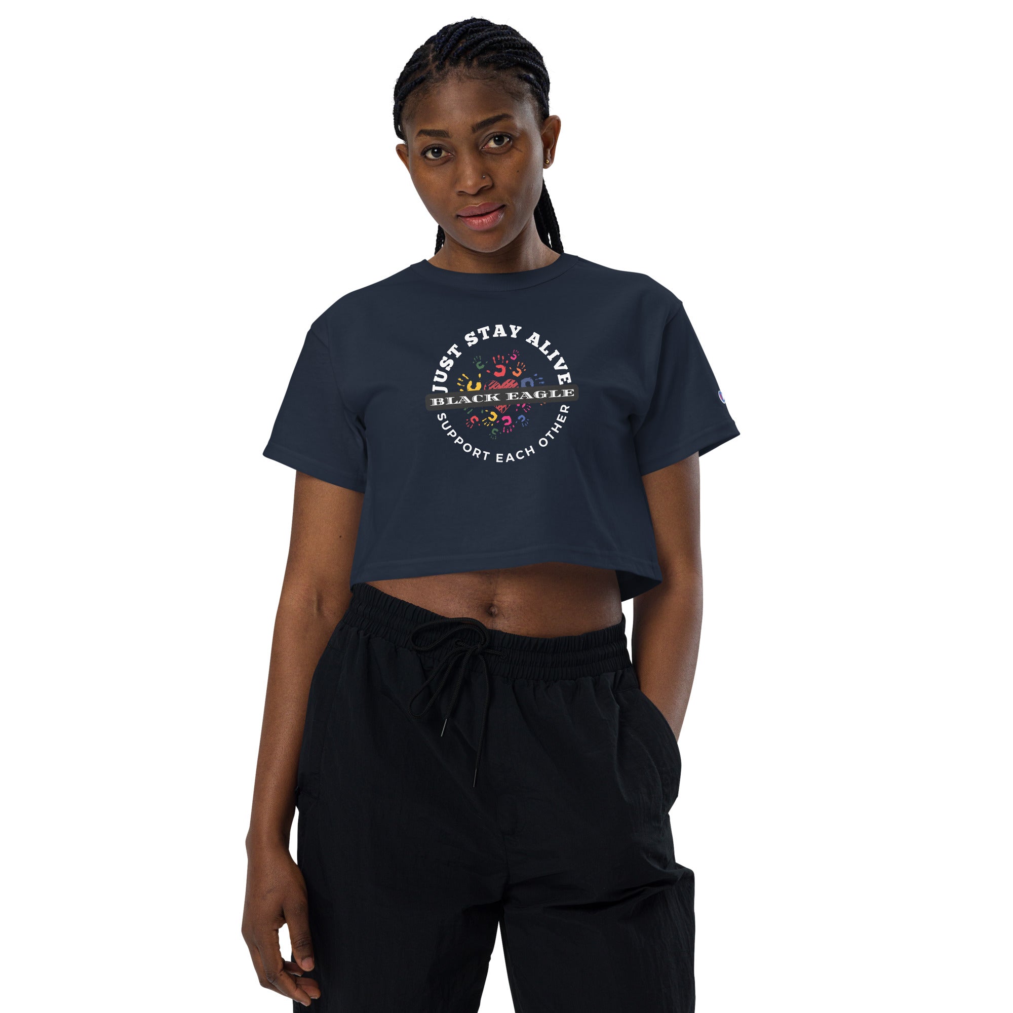 champion sweatpants and crop top