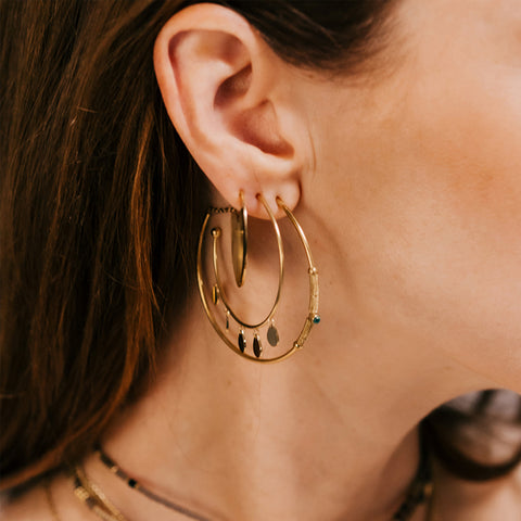 zag hoop earrings