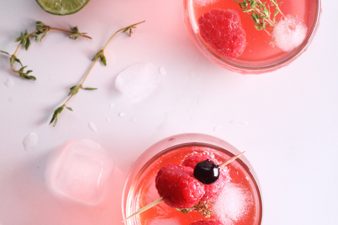 Raspberry and Prosecco cocktail