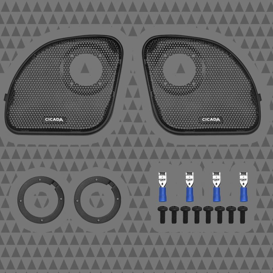 Cicada Audio Harley Davidson Road Glide Grilles W/Tweeter Cutout 2014 + CHDRGGT