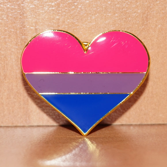Bisexual Pride Heart Shaped Small Enamel Pin Pridepoint