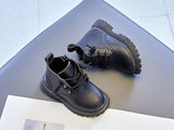 Baby & Toddler Black Leather Fashion Boots