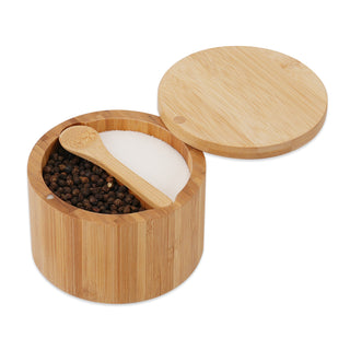 HTB Large Bamboo Salt and Pepper Bowls by HTB, Divided Salt Cellar With  Swivel Lid and Spoon, Seasoning Containers With Magnetic Lid to Keep Dry,  Mini Spoon Built Into Top & Reviews