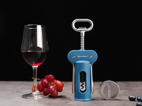 3 in 1 Wine Bottle Opener, Wing Corkscrew with Foil Cutter