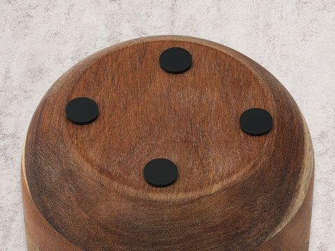 Acacia Wood Salt and Pepper Box Bowl Cellar with Grey Marble Lid