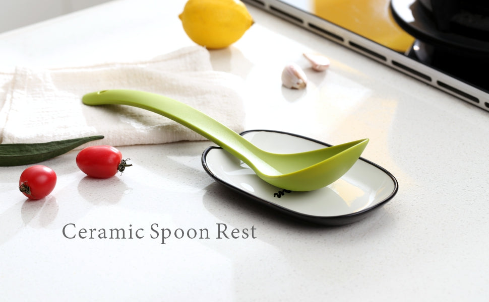 Farmhouse Ceramic Spoon Rest For Kitchen Coffee Spoon Holder