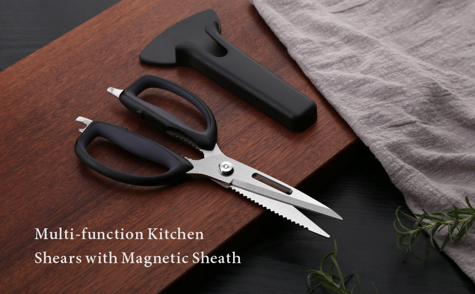 Kitchen Scissors w/ Magnetic Sheath