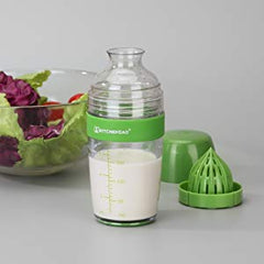 2 in 1 Salad Dressing Shaker With Citrus Juicer Salad Tool 250ml Green