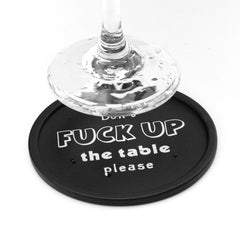 4.25 Inch Bar Drink Coasters With Holder Set Of 8 Black Funny