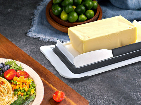 Airtight Butter Dish with Lid and Knife Spreader for Countertop