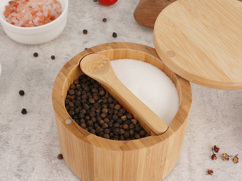 Bamboo Salt and Pepper Bowl Box Cellar