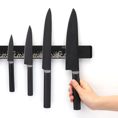 Modern Magnetic Knife Strip With 3 Hooks 16 Inch Rhythm Of The River Design