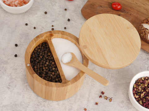 Bamboo Salt and Pepper Bowl Box Cellar