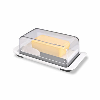 OXO Good Grips Butter Dish, White, Plastic, Clear Lid, Easy Use