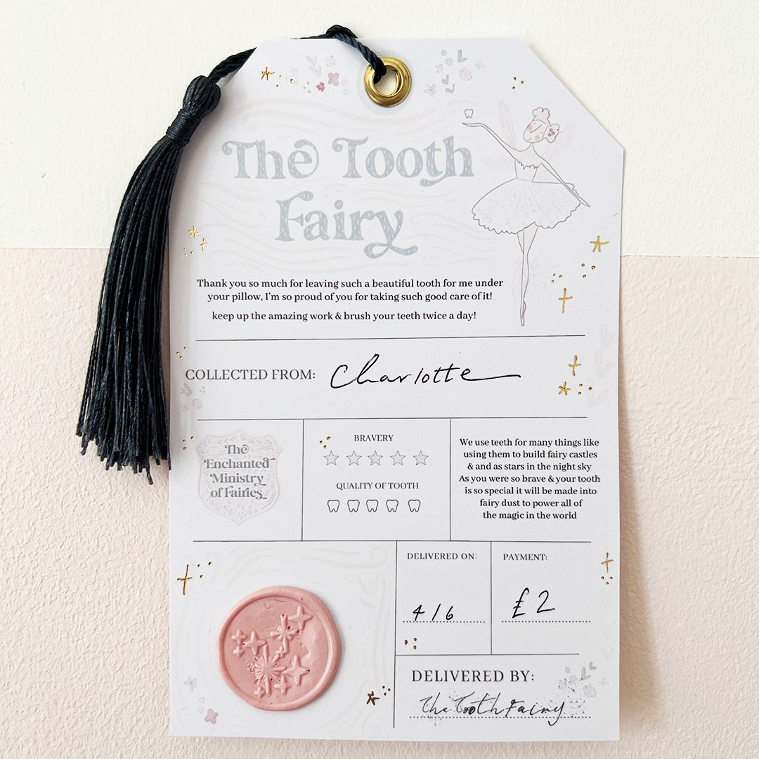 Tooth Fairy one magical personalised Delivery Tag