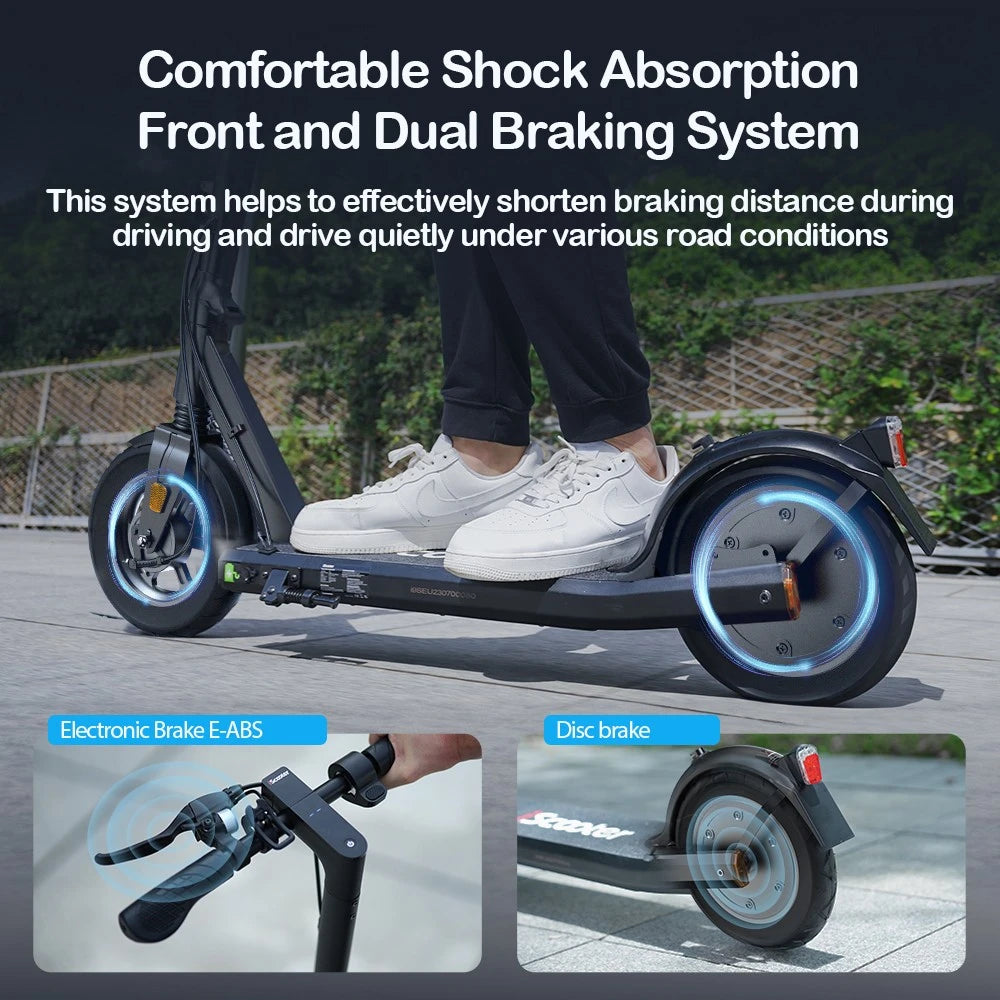 iScooter i9S Electric Scooter, 500W Motor, 10Ah Battery, 10-inch Pneumatic Tire, 30km/h Max Speed, 30km Range, Front Shock Absorption, Electronic Brake & Disc Brake