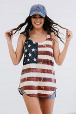 Load image into Gallery viewer, Stars and Stripes Flag Print Tank
