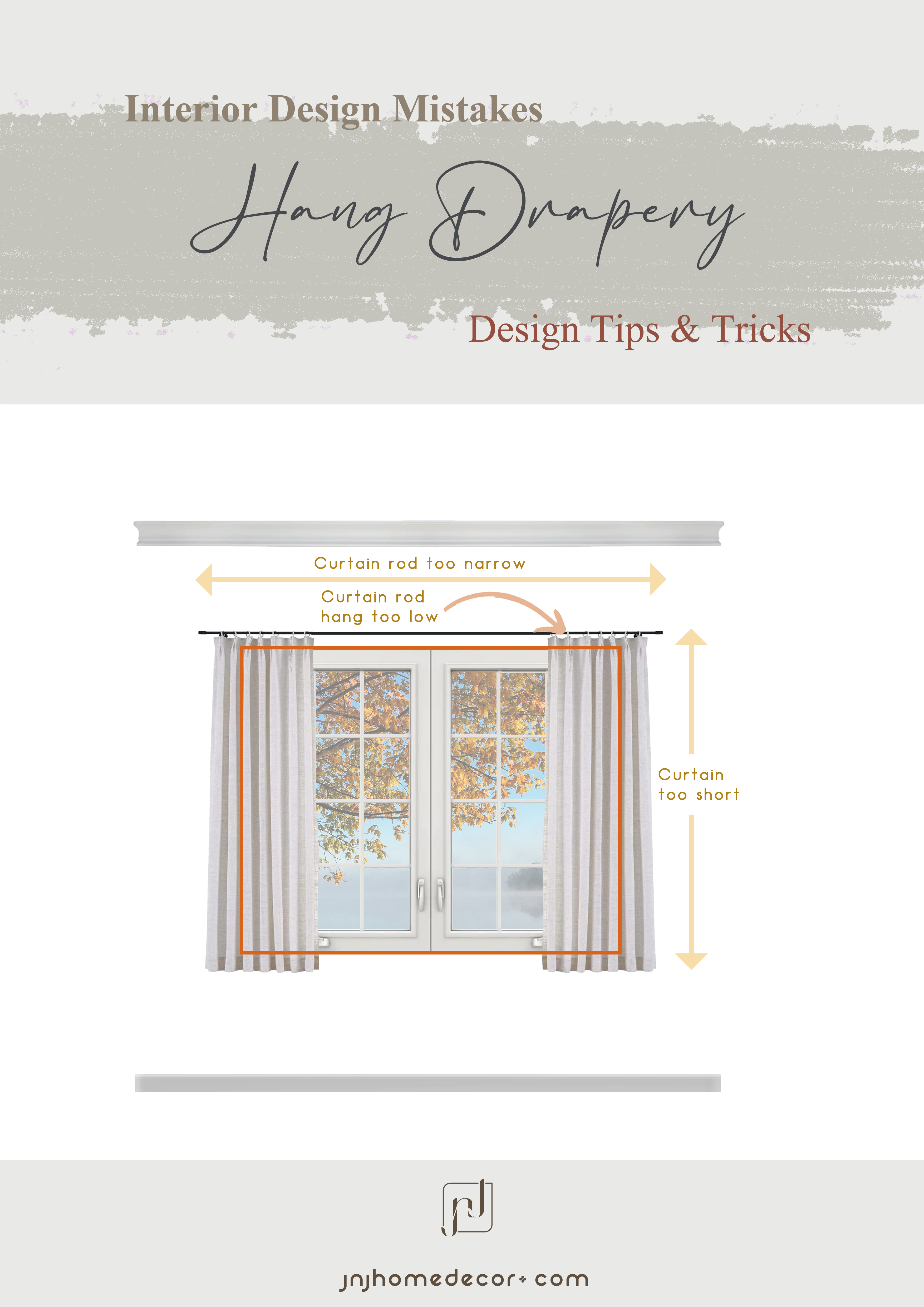 Interior design mistakes hang drapery