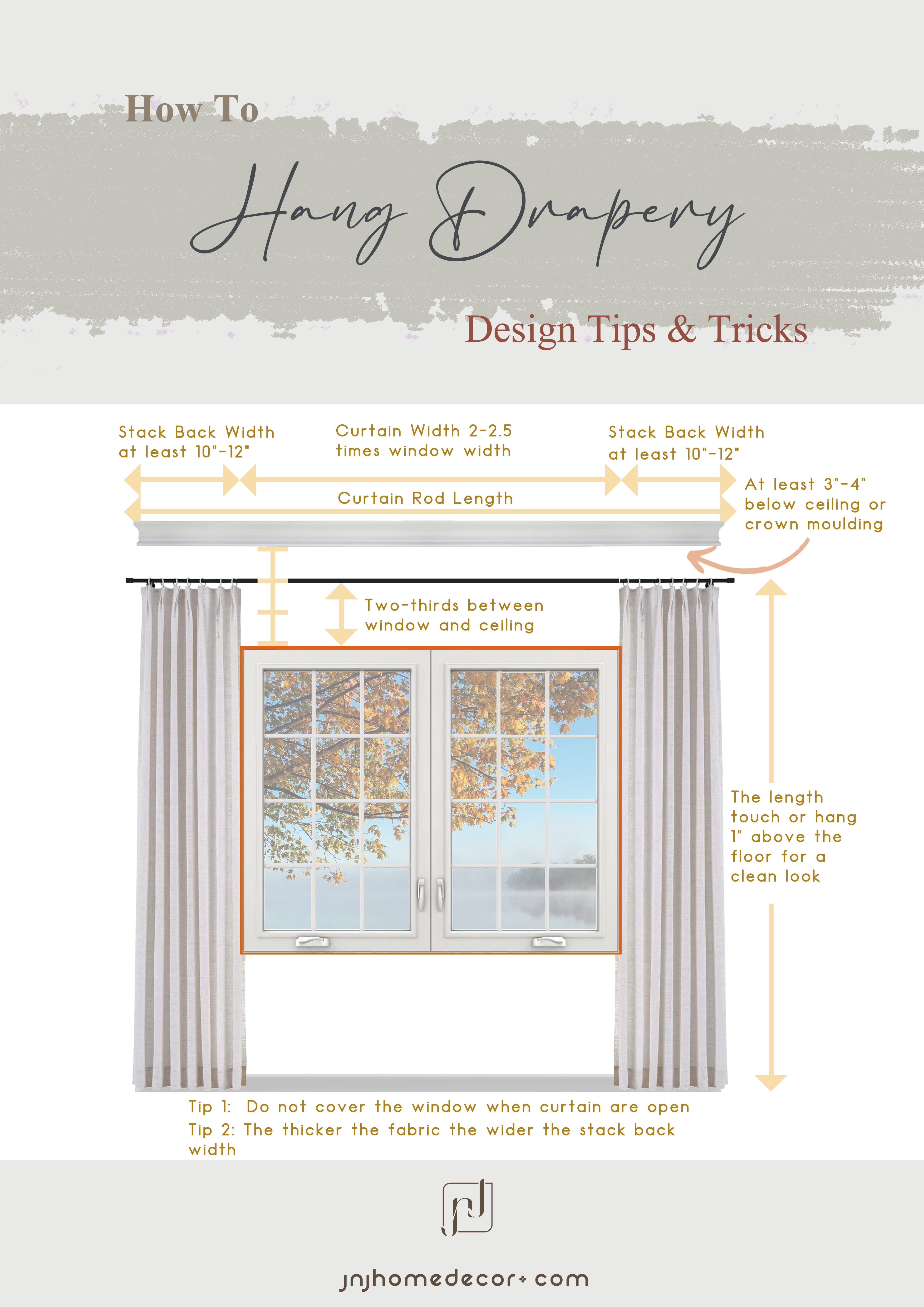 How to hang curtain and drapery