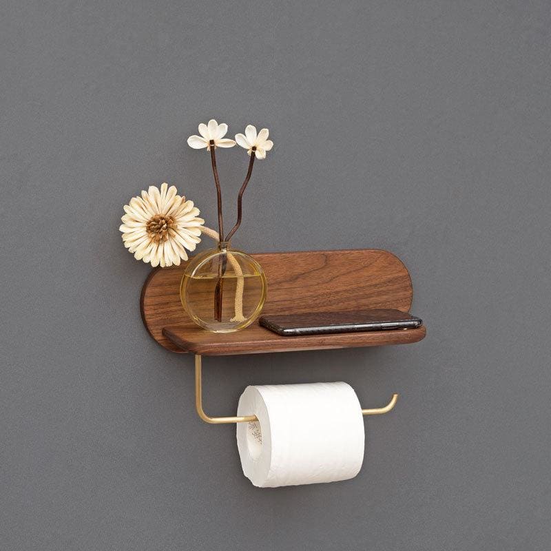 Walnut Toilet Paper Holder With Shelf – CraftKitties