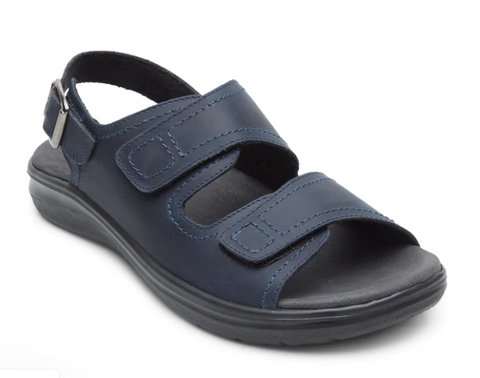 Boston EB-01 Men Navy Blue Leather Sandals