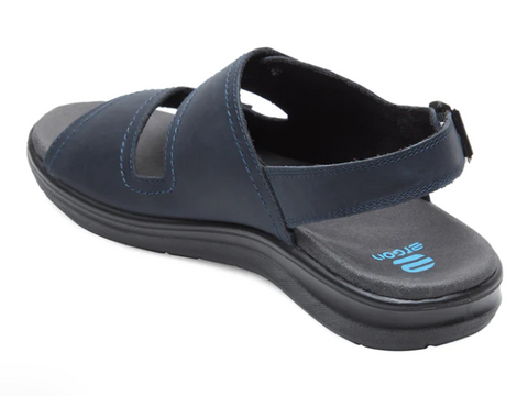 Boston EB-01 Men Navy Blue Leather Sandals