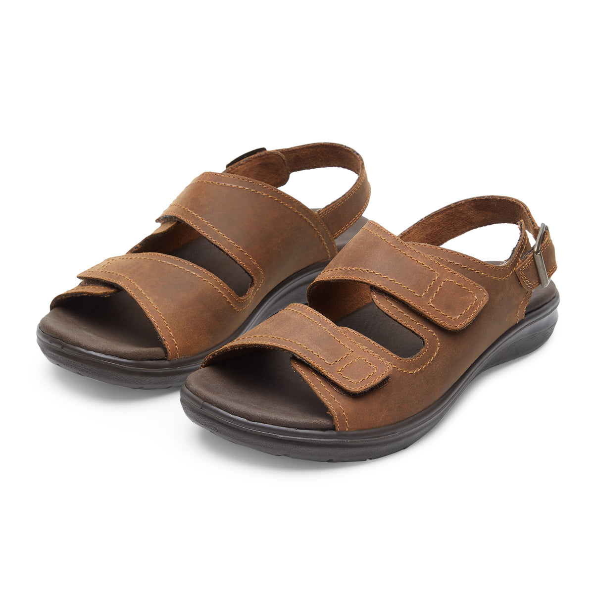 Buy Boston EB-01 Men Tan Leather Sandals | Ergon Style