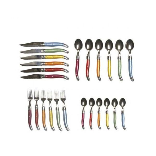 Laguiole 6 Piece Rainbow Knife Set in Wooden Box – French Dry Goods